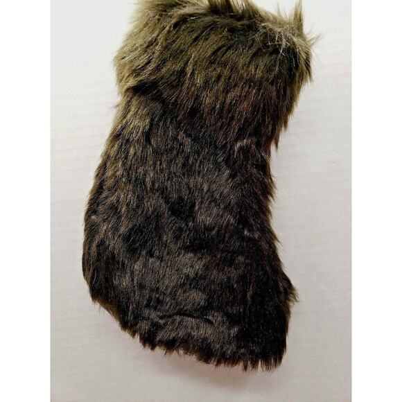 New Dark Brown Fur Miniature 8.5" Christmas Stocking by Into the Woods - Picture 1 of 3
